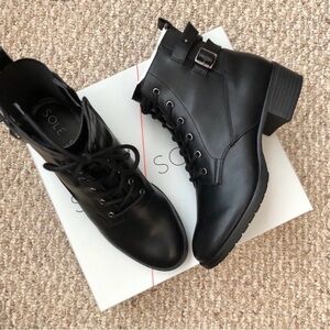 Sole Society Black Combat Boots